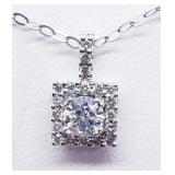 14K White gold claw set round brilliant cut