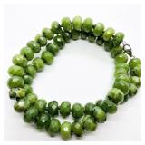 17" Briolette cut jade bead necklace with sterling