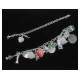 Lot, sterling silver charm bracelets
