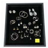 Lot, sterling silver earrings