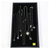 Lot, sterling silver necklaces