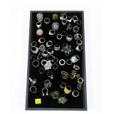 Lot, fashion rings, over 50 pcs.