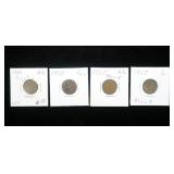 4- 1865 Indian Head cents