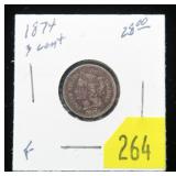 1874 U.S. 3-cent nickel