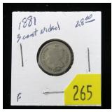 1881 U.S. 3-cent nickel