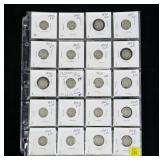 40- Mercury Head dimes: 90% silver, mixed dates,