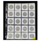 25- Franklin half dollars with one Proof, 90%