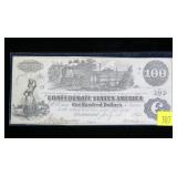 $100 Confederate States note dated July 14, 1862,
