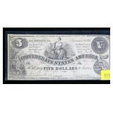 $5 Confederate States note dated Sept 2, 1861,