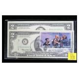 2- $2 First Day Issue notes, series of 1976,