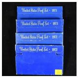 4- U.S. Proof sets: 3-1971, 1972