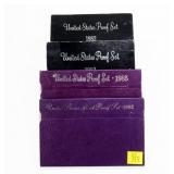 4- U.S. Proof sets: 2-1982, 1985, 1992