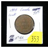 1884 Canadian large cent, AU