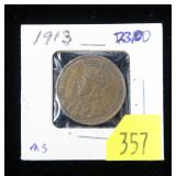 1913 Canadian large cent, XF