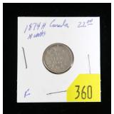 1874-H Canadian 5-cent silver