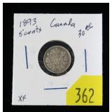 1893 Canadian 5-cent silver