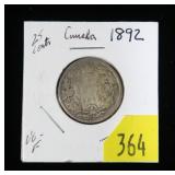 1892 Canadian quarter