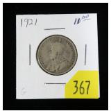 1921 Canadian quarter