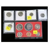 Lot, miscellaneous coins with 1976 Proof set