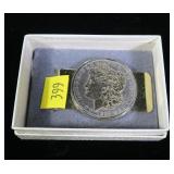 1897 Morgan silver dollar belt buckle