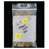 Lot, wheat cents, 213 pcs.