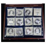 12- $20 Republic of Liberia .999 silver 20 gram