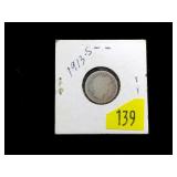 1913-S Barber dime, semi-key