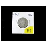 1913 Barber quarter dollar, AG