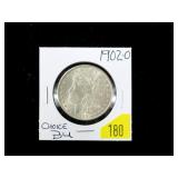 1902-O Morgan dollar, choice BU