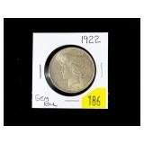 1922 Peace dollar, gem BU