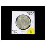 1922-D Peace dollar, gem BU