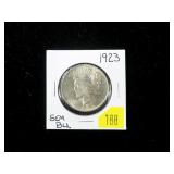 1923 Peace dollar, gem BU