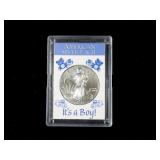 2019 American Silver Eagle, "Its a Boy" holder,