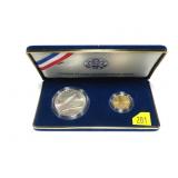 1987 $5 Gold and Silver dollar, uncirculated