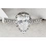 14K White gold brilliant pear cut diamond