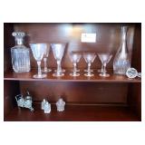 Contents of China cabinet includes etched