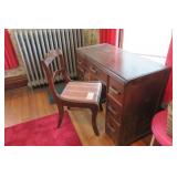 Knee hole writing desk with chair