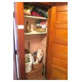 Contents of upstairs hall closet includes: