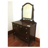 Vintage 4-drawer dresser with vanity mirror,