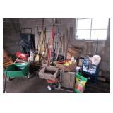 Large lot of lawn and garden tools and misc
