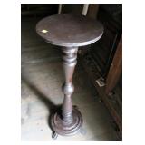 Mahogany pedestal plant stand, 35" tall