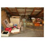 Lot, hats, vintage clothing, baskets, books and