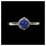10K White gold blue star sapphire ring, size 5.5