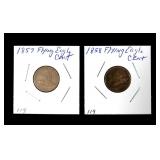 2- Flying Eagle cents: 1857, 1858 -x2 coins