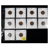 10- 1909-VDB cents, XF -x10 coins