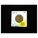 1914-S Lincoln cent, XF