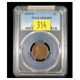 1919-S Lincoln cent, PCGS slab certified MS-64 BN
