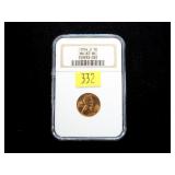 1954-S  Lincoln cent, NGC slab certified MS-67 RD