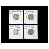 Lot, 4 Buffalo nickels: 1913, 1914, 1915-D, 1916-S