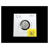 1945 Mercury dime, BU